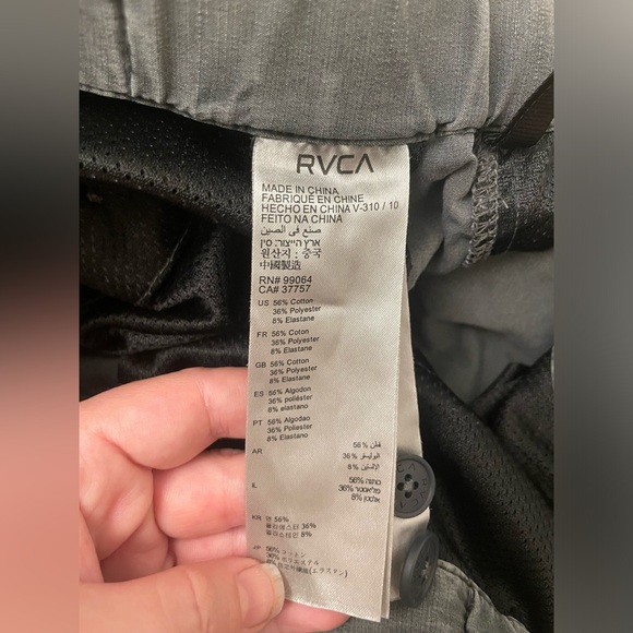 RVCA Men’s Charcoal Board Shorts - Picture 4 of 5